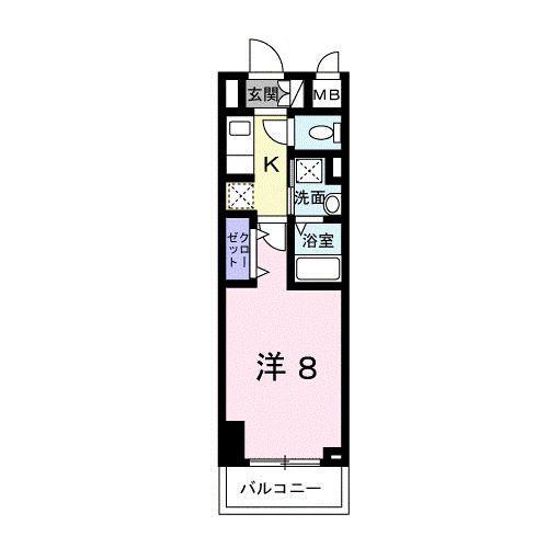 スアヴィス平塚八千代(1K/5階)の間取り写真