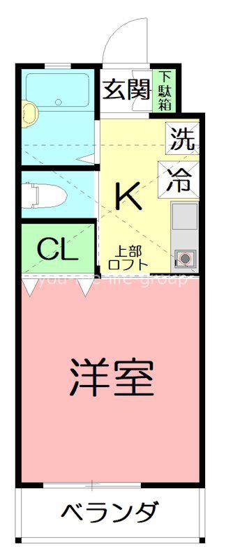 レッドロビン(1K/2階)の間取り写真