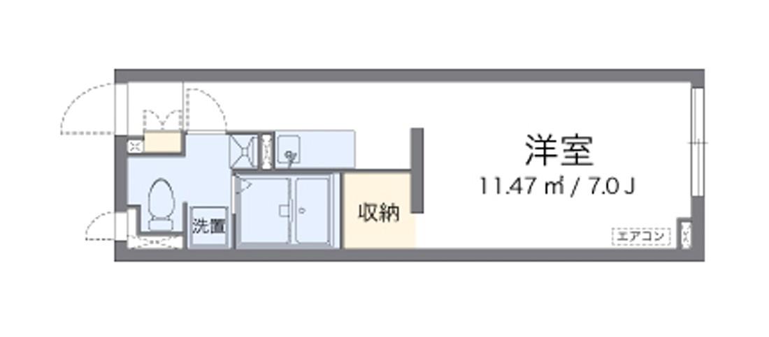 アルクニュースデイ(ワンルーム/2階)の間取り写真