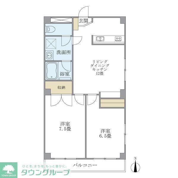第一ハイム曙(2LDK/3階)の間取り写真