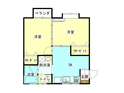 コーポラス・スター1(2DK/1階)の間取り写真