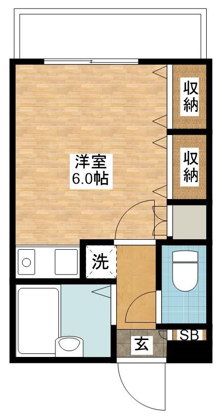 井上ハイム(ワンルーム/3階)の間取り写真