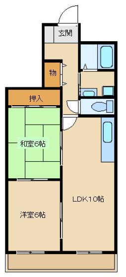 グランドゥール武庫之荘I(2LDK/3階)の間取り写真