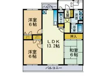 ファミール春日II(3LDK/1階)の間取り写真