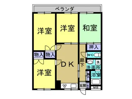 レジデンスひまわり(4DK/2階)の間取り写真