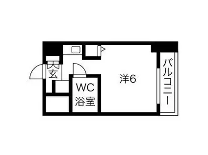 猪名寺パークマンションI(ワンルーム/6階)の間取り写真