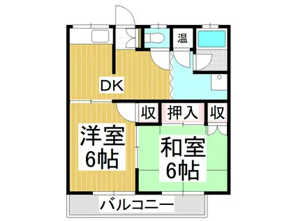 丸山アパート(2DK/2階)の間取り写真