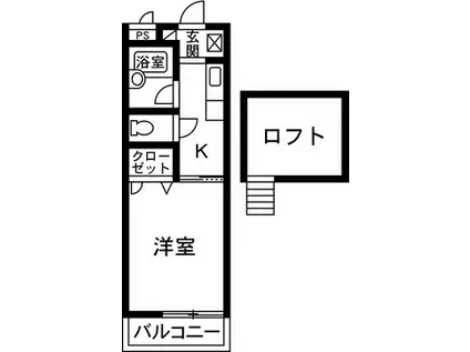 酒井ハイツII(1K/1階)の間取り写真