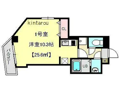 OULU千葉中央(1K/4階)の間取り写真