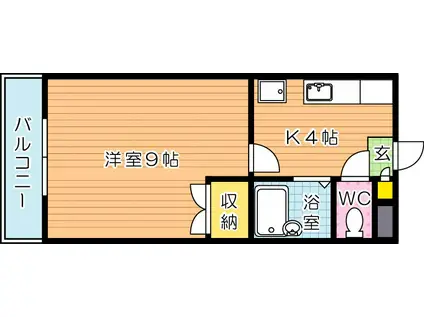 シャトレ幸神II(1K/2階)の間取り写真