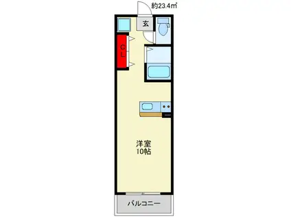 コーポM&T(ワンルーム/2階)の間取り写真