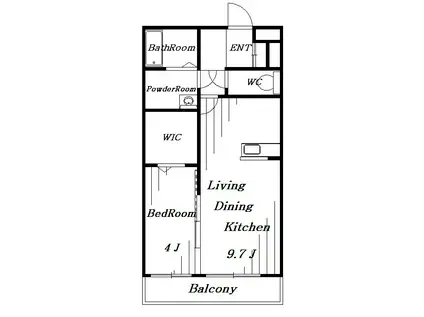 イデアル(1LDK/3階)の間取り写真