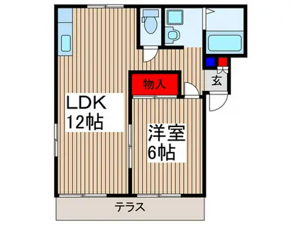 エクセレントハイツ(1LDK/1階)の間取り写真