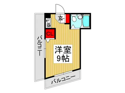 志村ハイツ(ワンルーム/4階)の間取り写真