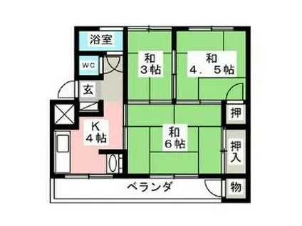 正和荘(3DK/2階)の間取り写真