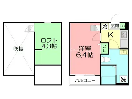 ガーデンオアシス(1K/2階)の間取り写真