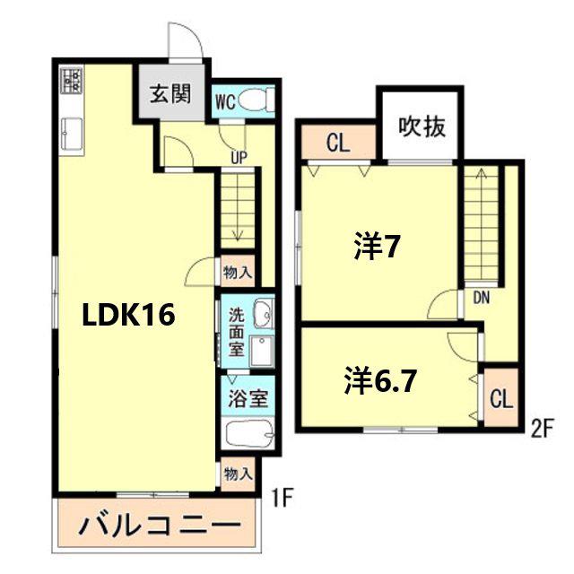 フライブルク瑞穂(2LDK/4階)の間取り写真