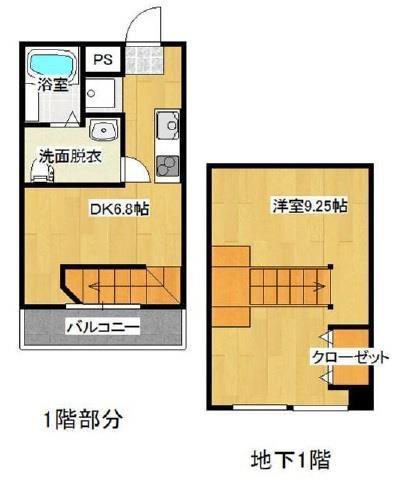 ブランコスタ(1DK/1階)の間取り写真