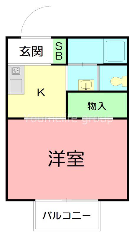ビラマーサA(1K/2階)の間取り写真