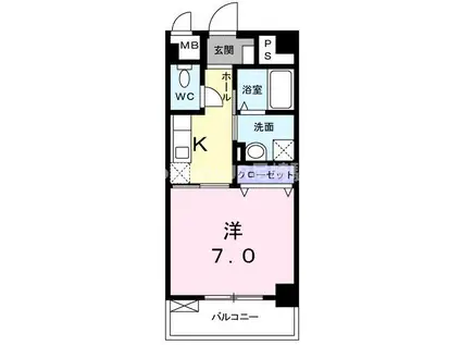 フォルシュ・K(1K/4階)の間取り写真