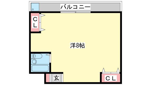 エンブレム清水(ワンルーム/3階)の間取り写真