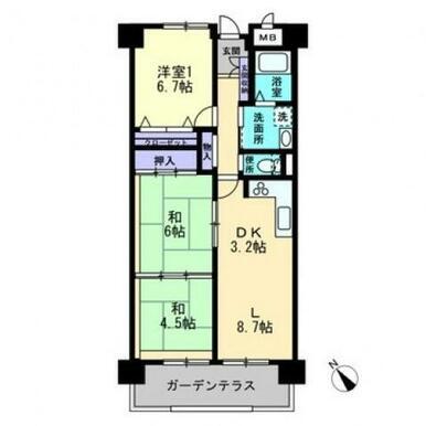 ハウベストマンショングリーンヒル(3LDK/11階)の間取り写真