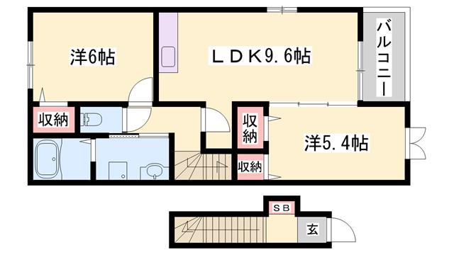 シン.シン.ハウスD(2LDK/2階)の間取り写真