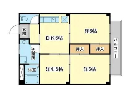 メゾン唐々(3DK/2階)の間取り写真