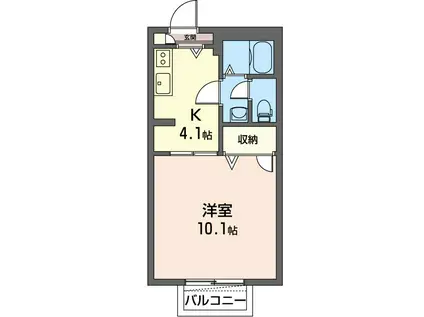 キャットワン(1K/2階)の間取り写真