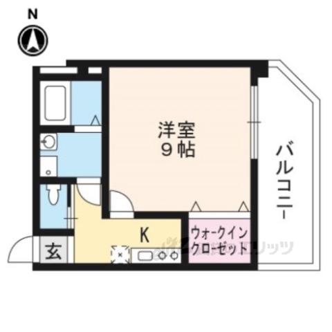 グランドフェニックス二条城(1K/1階)の間取り写真