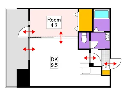 GRAND ETERNA岡山III(1LDK/8階)の間取り写真