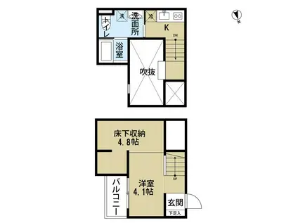 AVANCE(1K/2階)の間取り写真