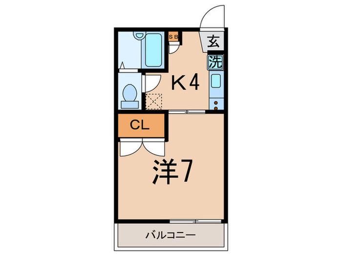 ハイツケンユー(1K/1階)の間取り写真