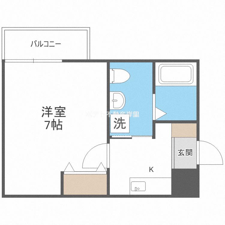 WING住之江(1K/3階)の間取り写真