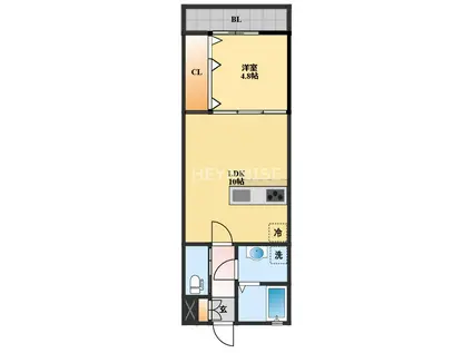 SEVENSTARS栄田町(1LDK/2階)の間取り写真