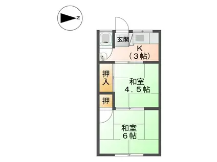 ひよこ荘(2K/1階)の間取り写真