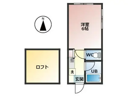 ライムライト(ワンルーム/3階)の間取り写真