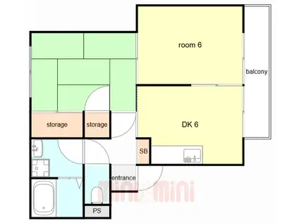 メゾンクレール(2DK/1階)の間取り写真
