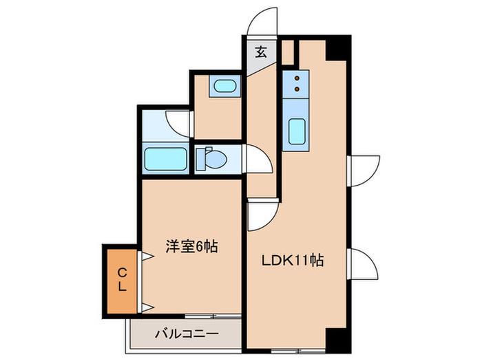 クローバーホフ(1LDK/4階)の間取り写真