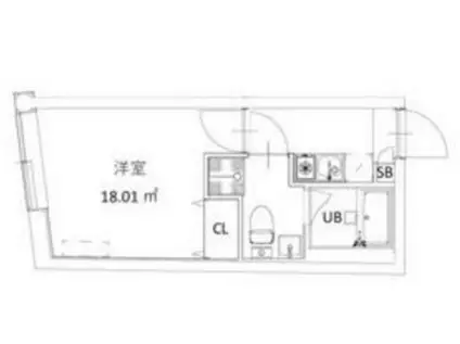 フラシア北赤羽(1K/3階)の間取り写真