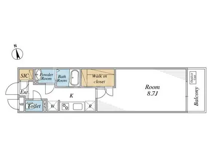 リブリ・GRANDE VII(1K/3階)の間取り写真