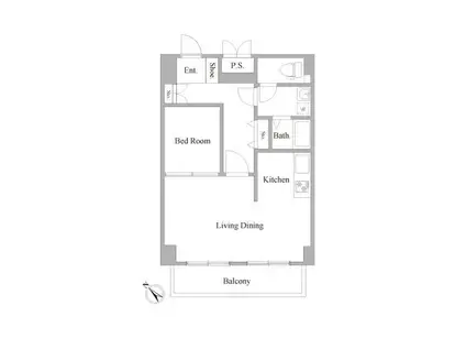 リアライズ伊勢原(1LDK/3階)の間取り写真