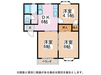 ハイツジュライA(3DK/2階)の間取り写真