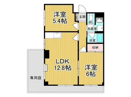 ライブハウスII(2LDK/1階)の間取り写真