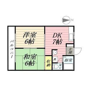 第5磯部コーポ(2DK/2階)の間取り写真