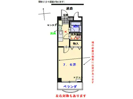 ナッツパレス(1K/2階)の間取り写真