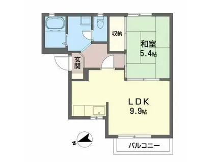 グリーンヒル扇田(1LDK/2階)の間取り写真