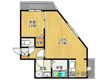 セレブ・ペスカトーラ(1LDK/7階)の間取り写真