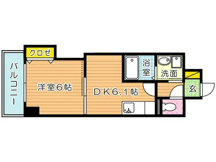 THE SQUARE・SUITE RESIDENCEザ・スクエアスイ(1DK/5階)の間取り写真