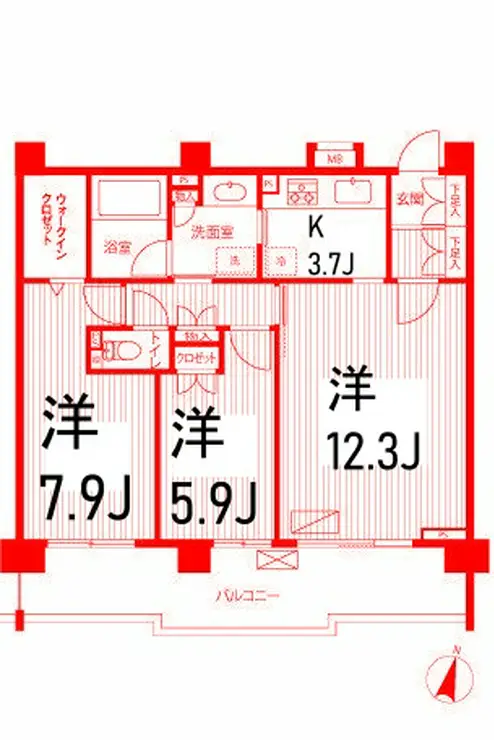 シエールグラン洋光台南公園 1階階 間取り